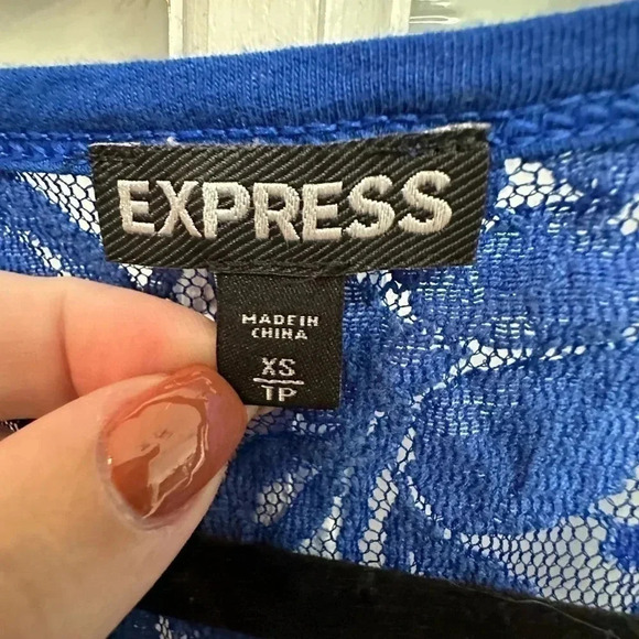 Express | Royal Blue Sequin Embellishment Top Size XS - Picture 6 of 7